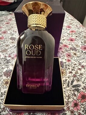 Brandy Melville Rose Oud Perfume Bottle in Purple and Gold